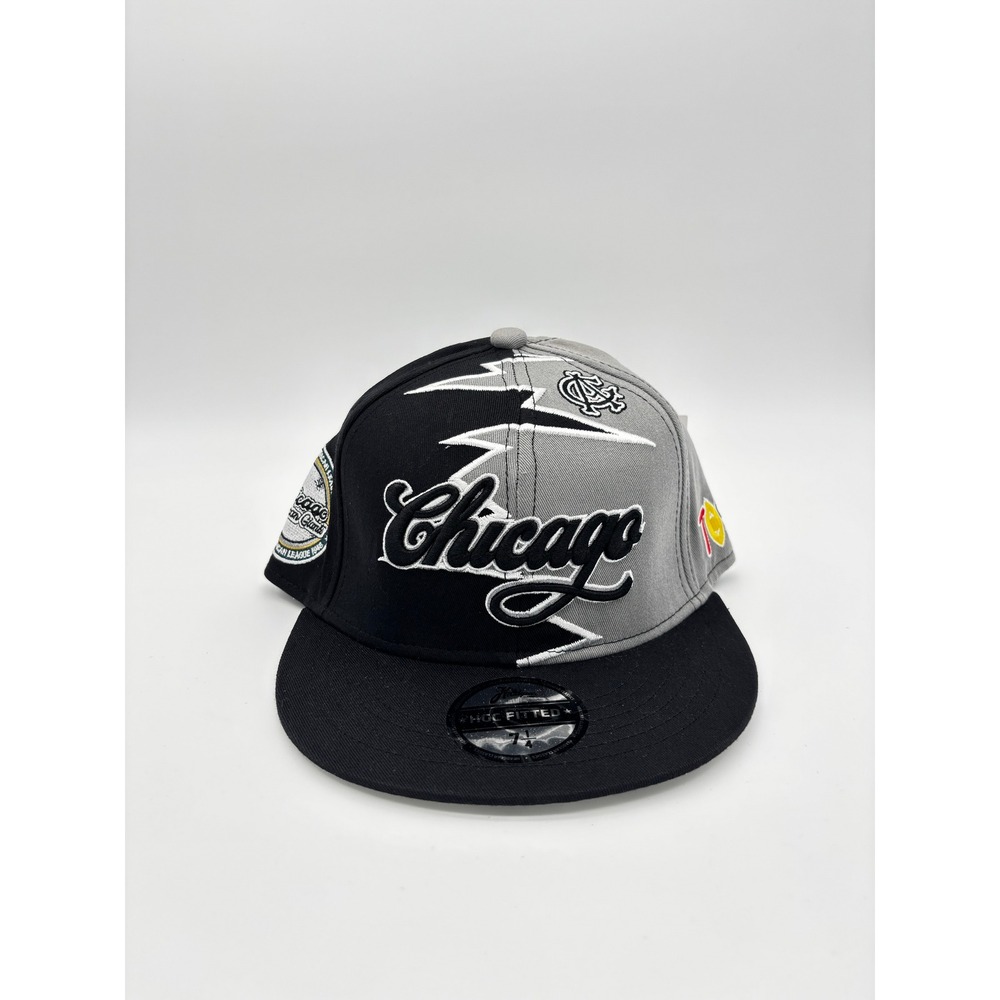 Headgear Classic Chicago American Giant Negro League Fitted Hat Black Grey 7 1/4